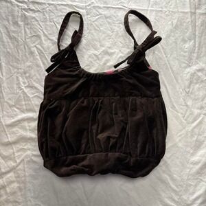 Y2k Brown Velvet Purse with Bow Details Bratz